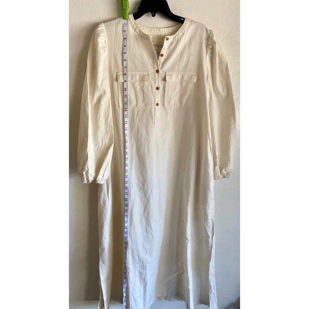 NEW Southern Tide Women's Kiara Maxi Dress Long Sleeve Belted Sand Sand White L - Picture 16 of 16